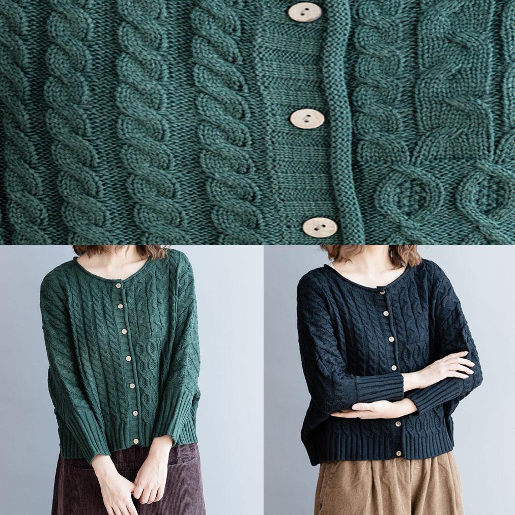For Work O Neck Black Knitted Blouse Oversized Batwing Sleeve Knitted Pullover