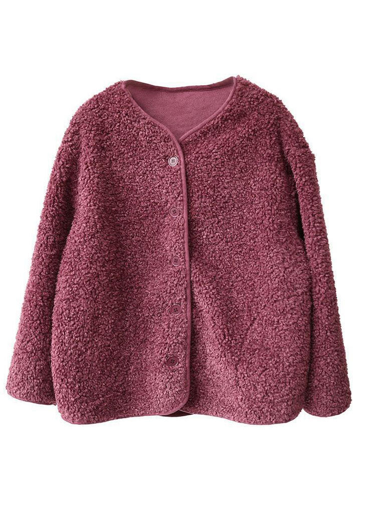Modern Red Oversized Color Teddy Faux Fur Coats Winter