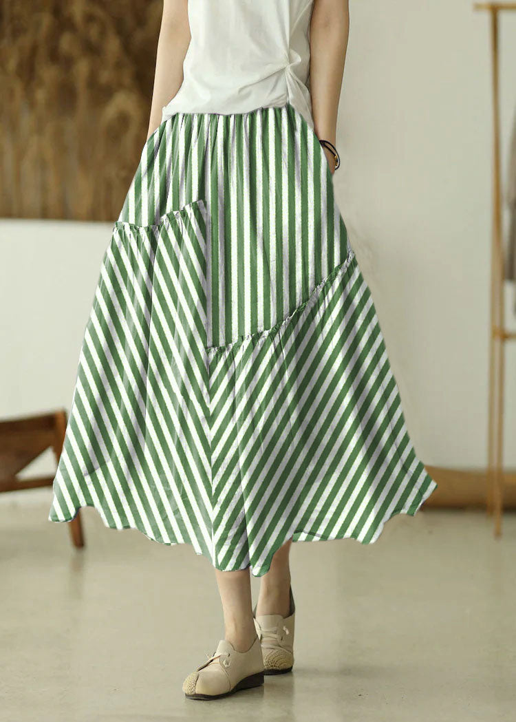 Purple Elastic Waist Asymmetrical a Line Skirts Spring