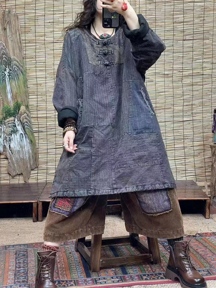 Thick Split Hem Loose Pullovers Jacket