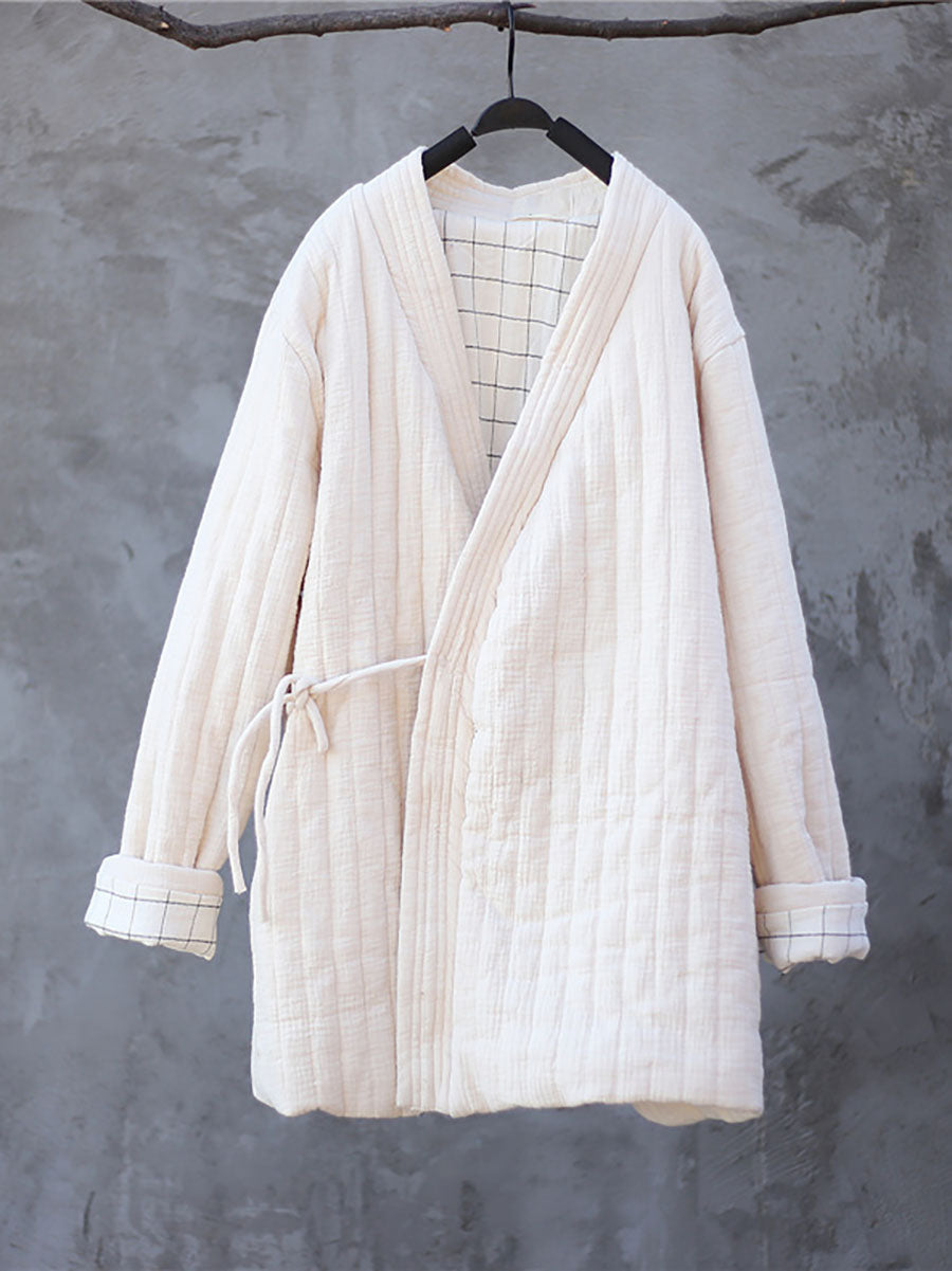 Winter Chinese Style Drawstring Pocket Coat