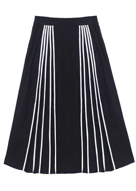 Black Striped High Waist a Line Summer Skirts