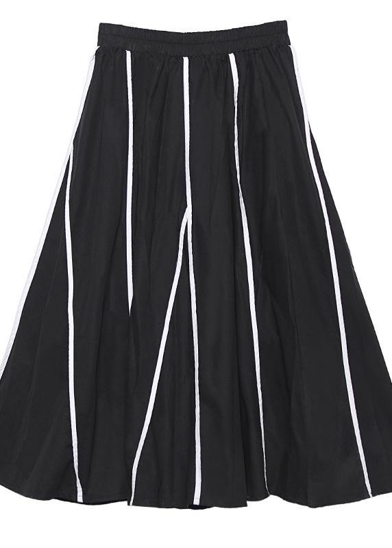 Retro Skirt High Waist Large Black Striped Skirt New