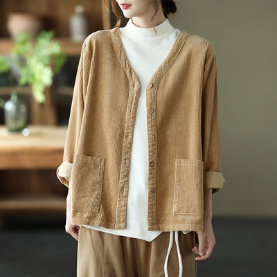 New Style Retro Literary Corduroy Jacket