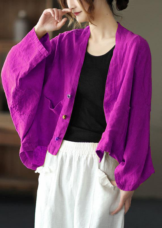 Fine Yellow Bat Wing Sleeve Pockets Coat Short
