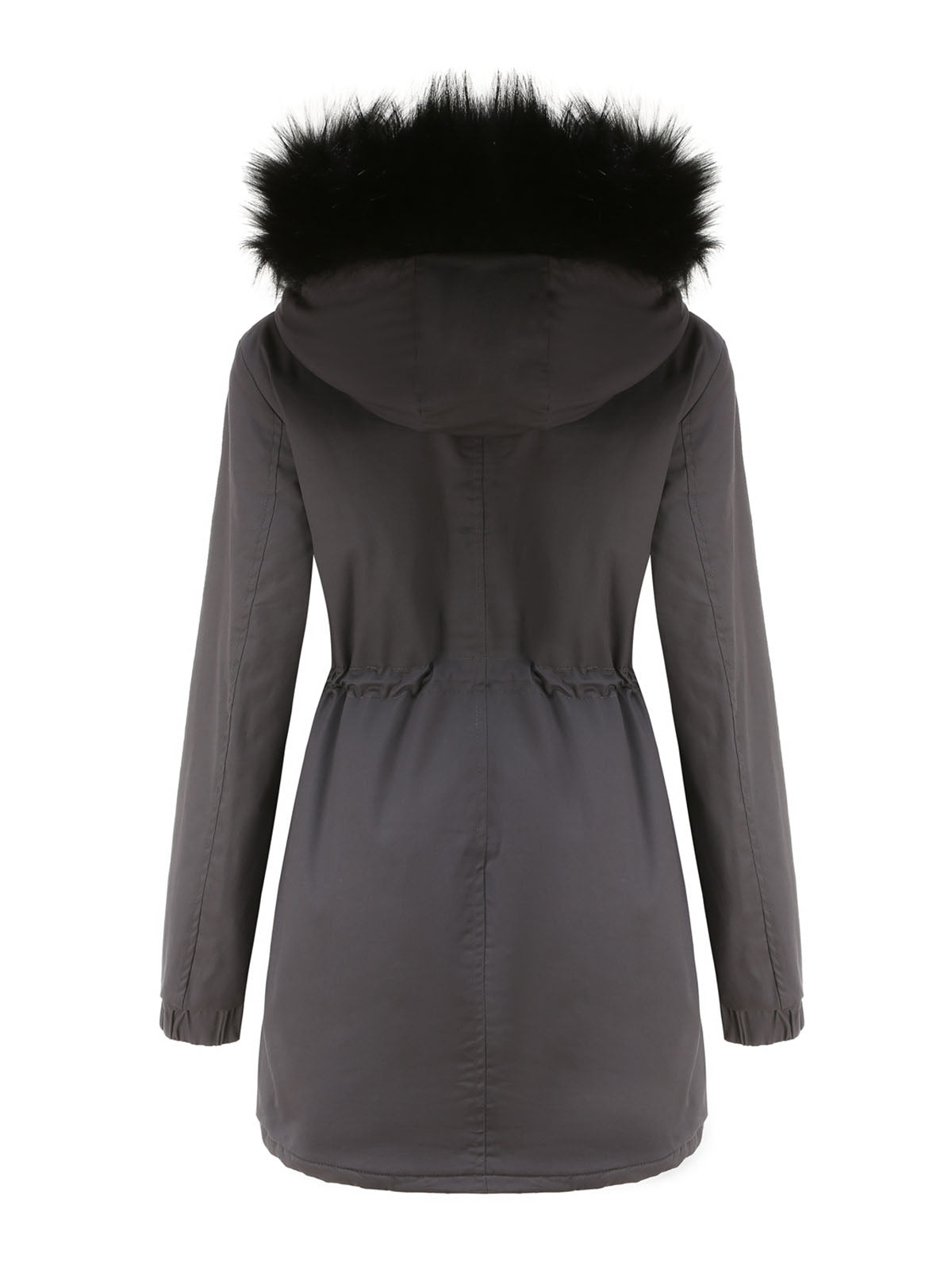 Parka Coat Street Plush Winter Hoodie Coat Color Oversized Fur Warm Coat