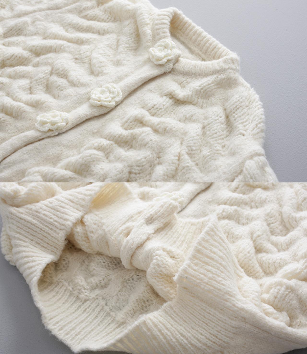 Flowers Long Sleeve Cardigan Sweater 027