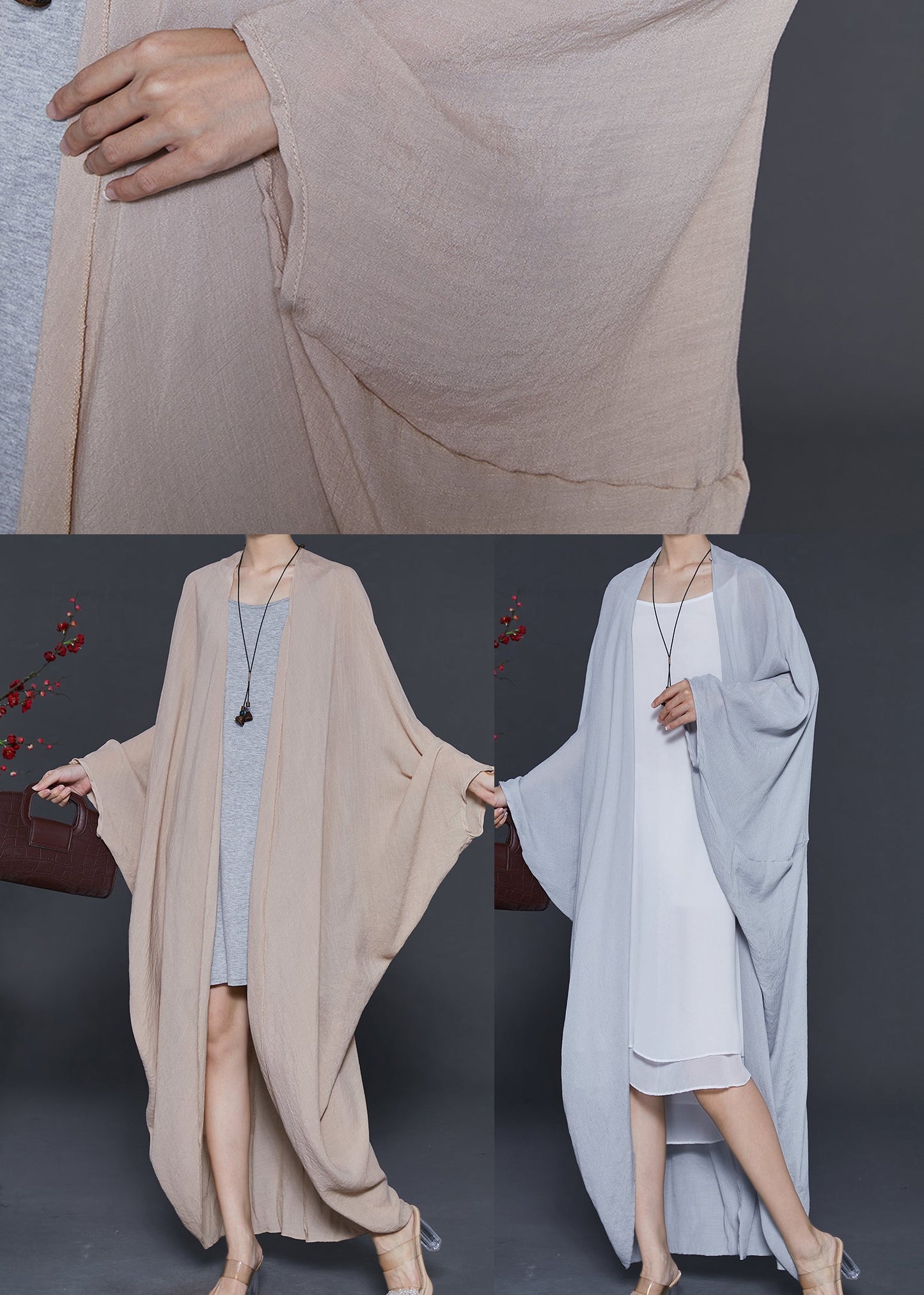 Italian Khaki Oversized Cotton Upf 50+ Cardigans Spring