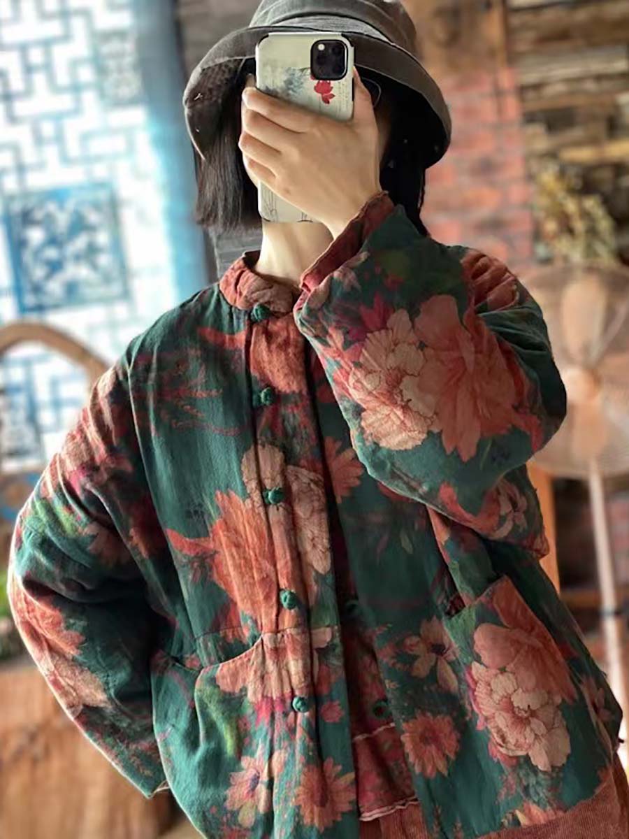 Winter Print Frog Cotton Coat