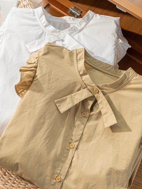 Natural Fabric Loose and Shirt With Fungus Design