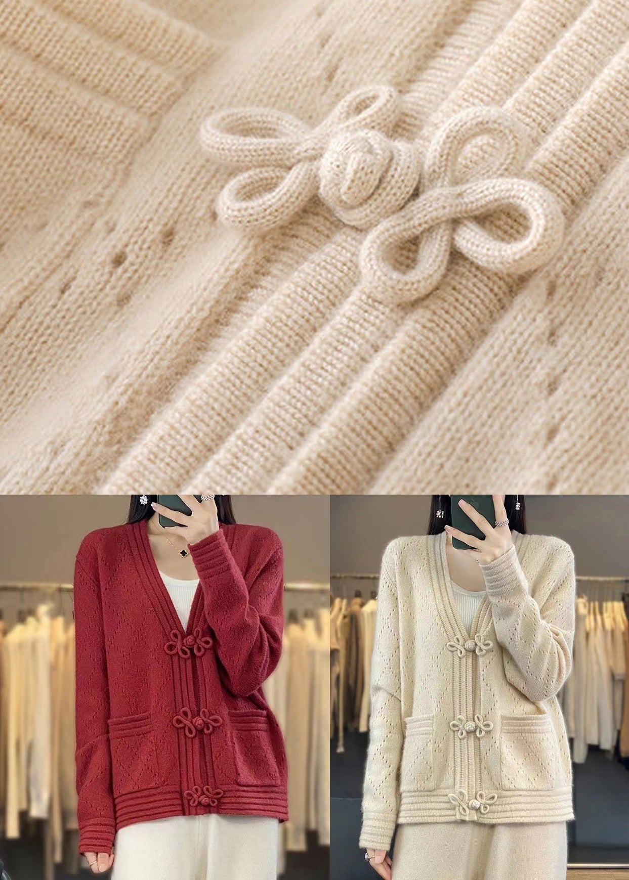 French Camel Button Pockets Wool Coat Spring