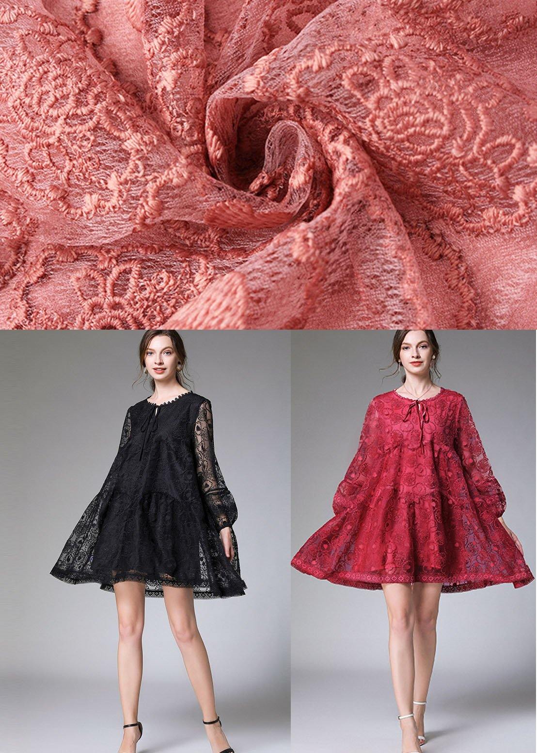 Mulberry O-neck Tulle Spring Long Sleeve Maxi Dress