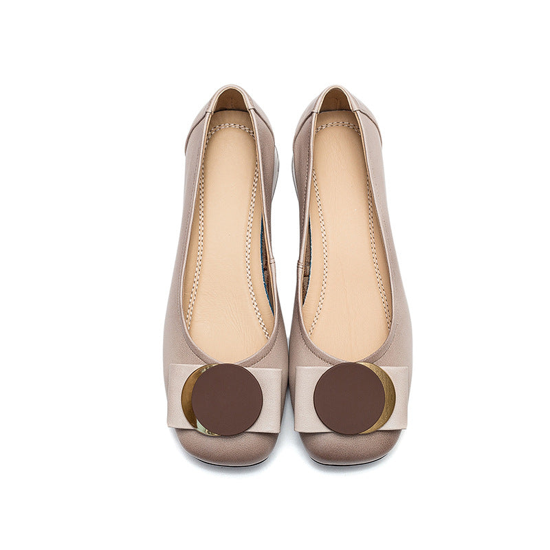 Spring Summer Retro Leather Wedge Shoes