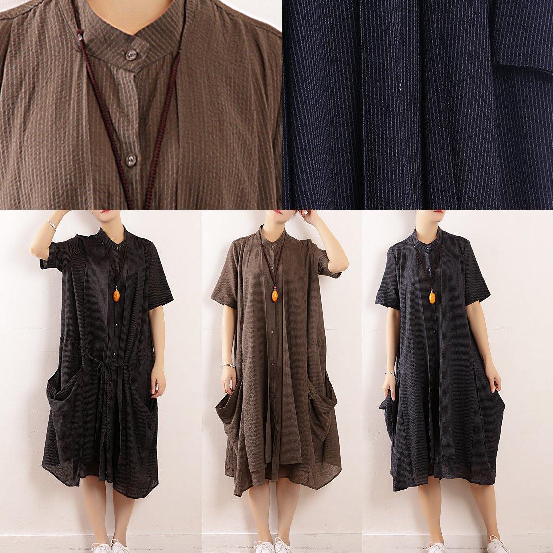 Diy Gray Cotton Clothes for Organic Runway Big Pockets Long Summer Dresses