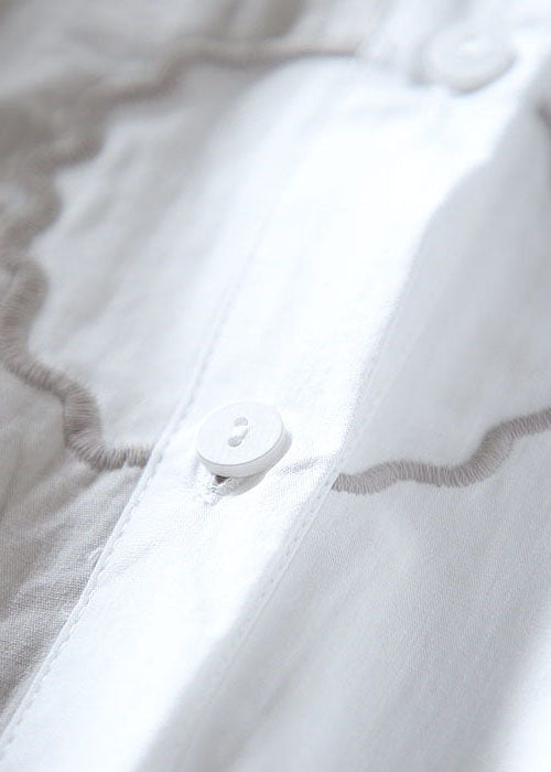White Oversized Cotton Shirt Top Spring