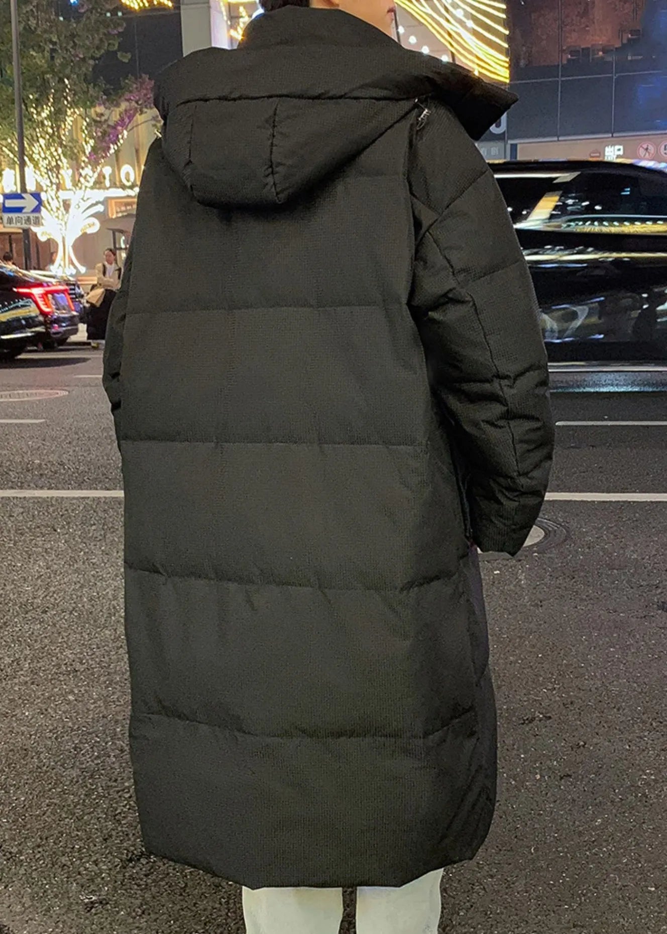 Loose Black Hooded Pockets Duck Down Down Coats Winter