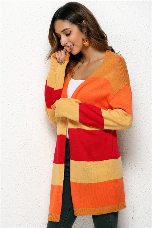 Harvest Season Striped Knit Cardigan