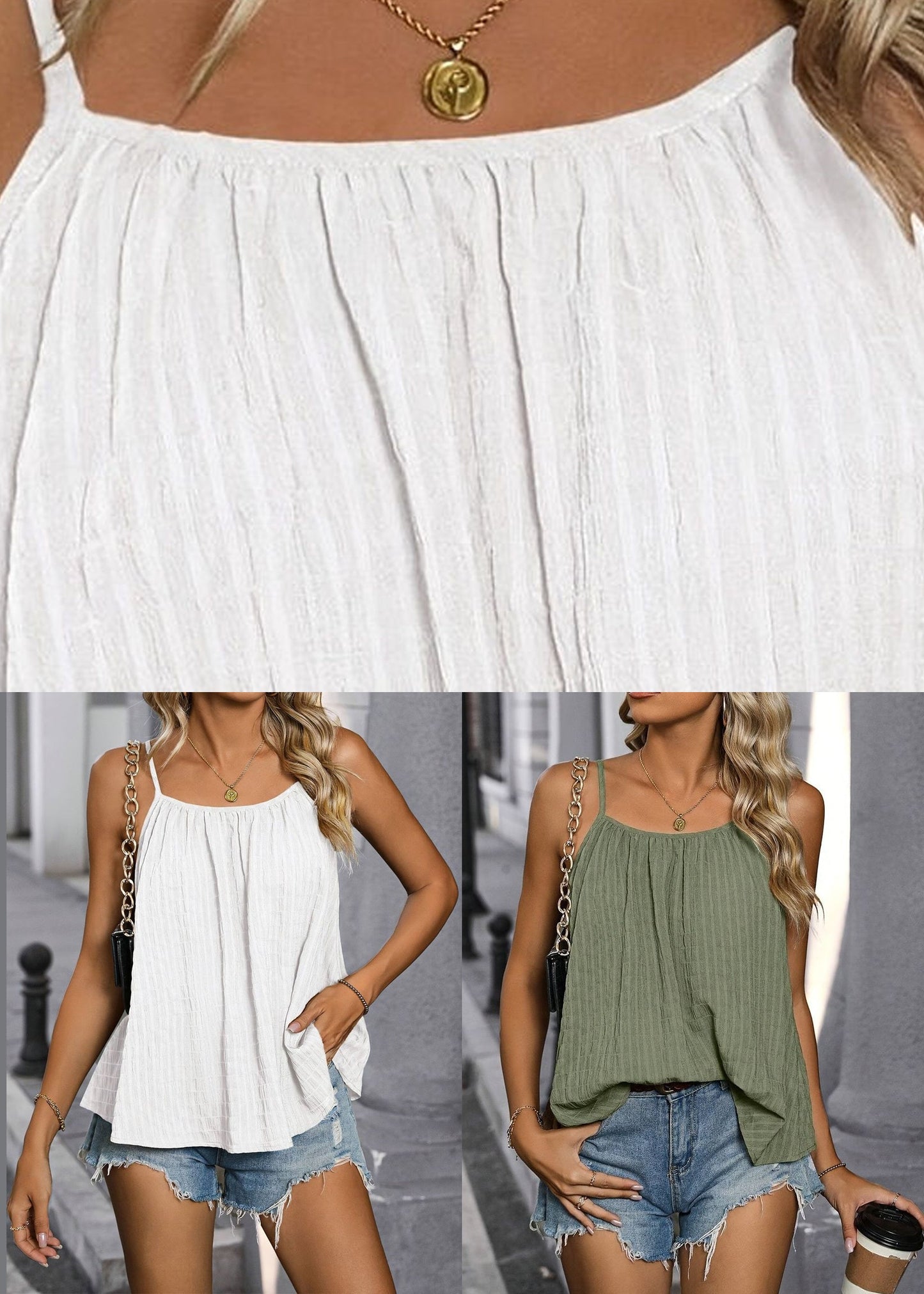 Green Loose Vest Sleeveless