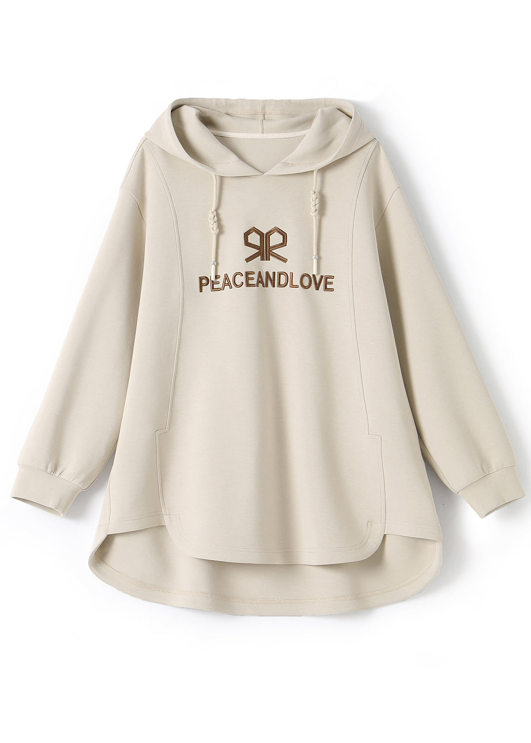 Apricot Embroidered Cotton Sweatshirts Top Spring