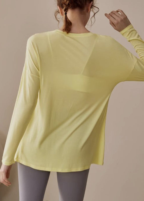 New Yellow Asymmetrical Side Open Yoga Tank Tops