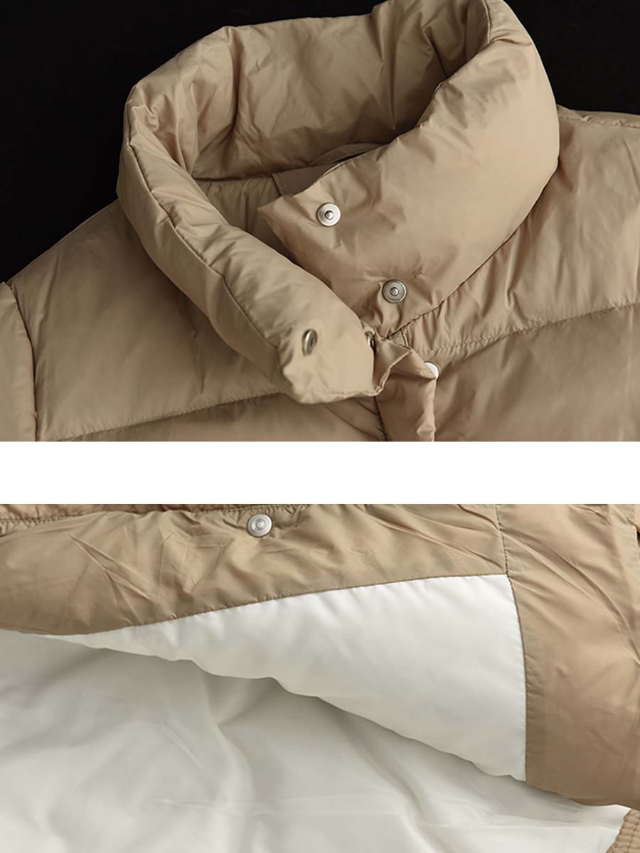 Zipper Pocket Warm Down Coat