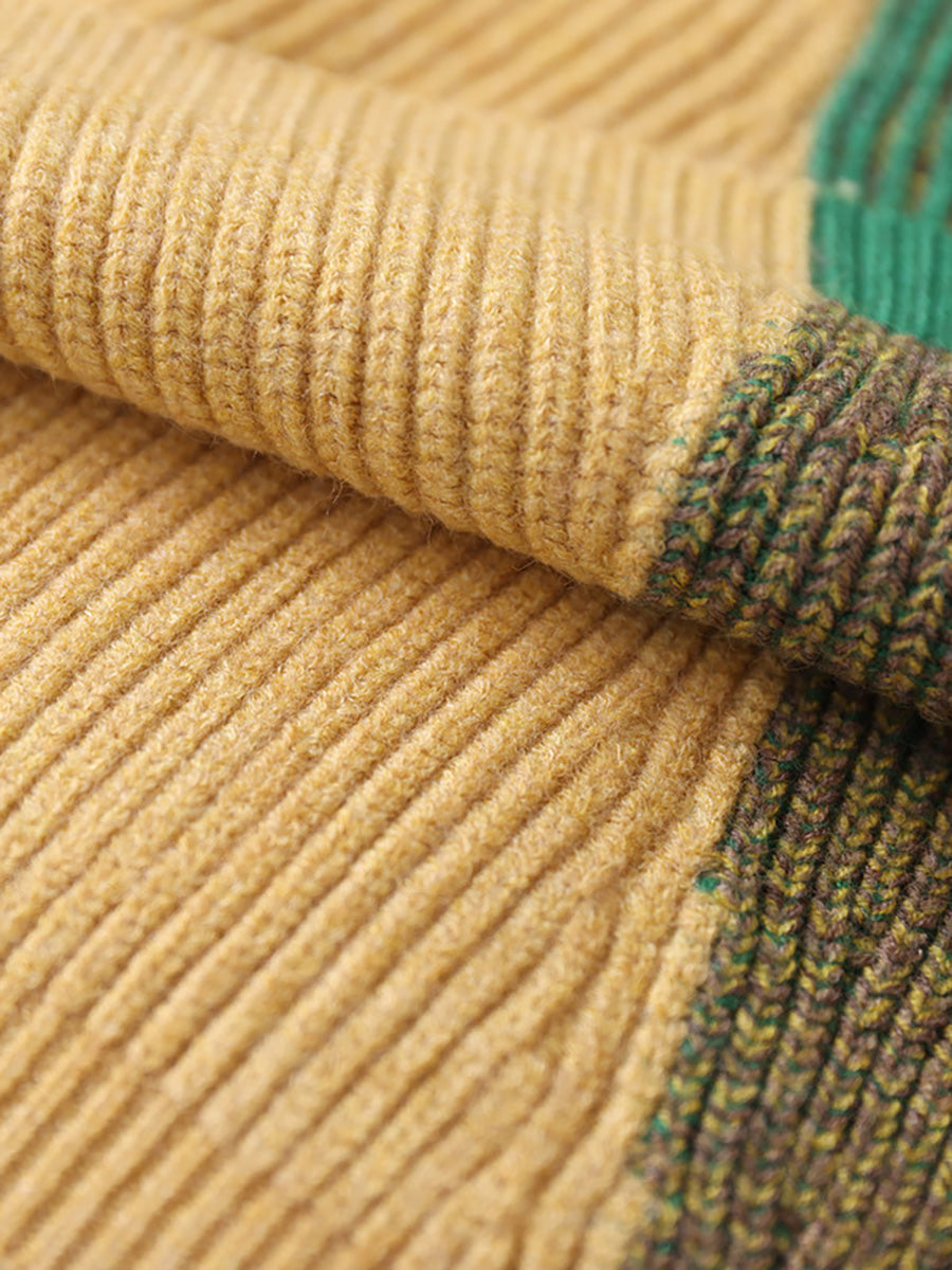 Winter Geometric Colorblock Sweater