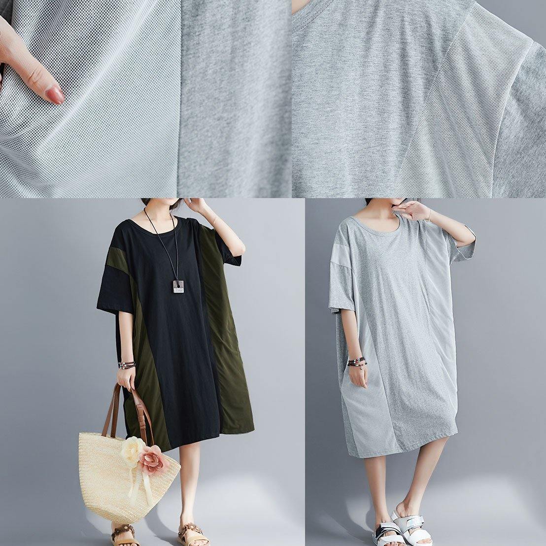 100% O Neck Patchwork Cotton Tunics for Photography White Long Dresses Summer