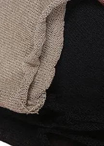 Black Blended Top Silhouette O Neck Short Summer Tops