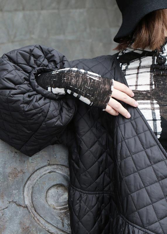 Thick Oversize Warm Winter Coats Black Lantern Sleeve Parkas