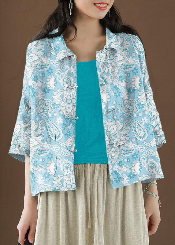Green Peter Pan Collar Pockets Summer Linen Top