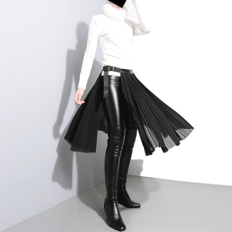 Allen Chiffon Belted Half Skirt