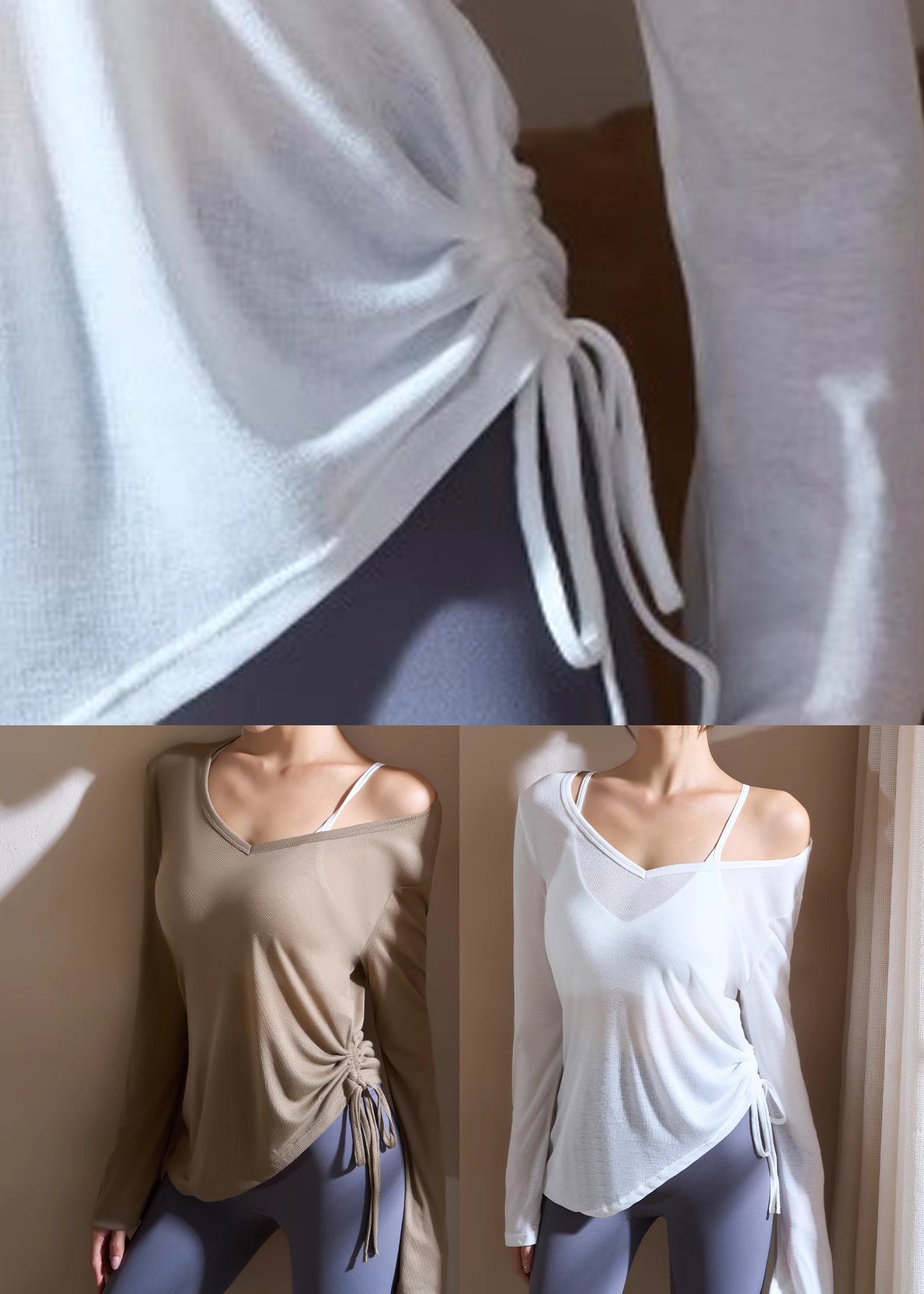 White Asymmetrical Modal Cotton Yoga Wrap Top