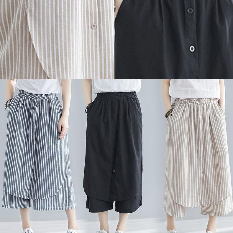 New Black Cotton Pants Skirts Elastic Waist Pants Skirts