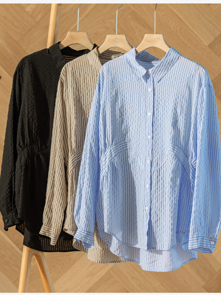 Classic Stripe Long Sleeves Shirt in Color