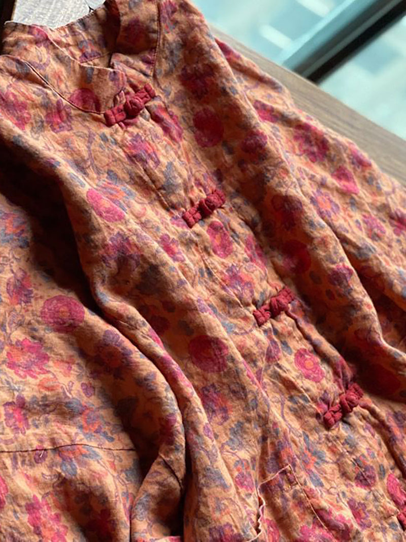 Print Linen Loose Coat