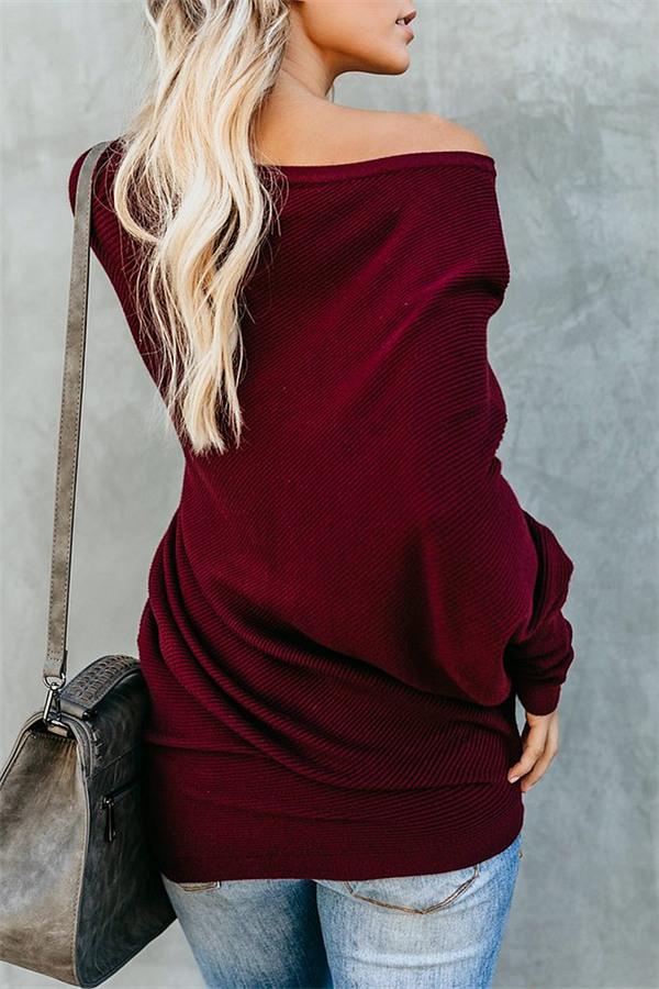 Color Drop Shoulder Sweater