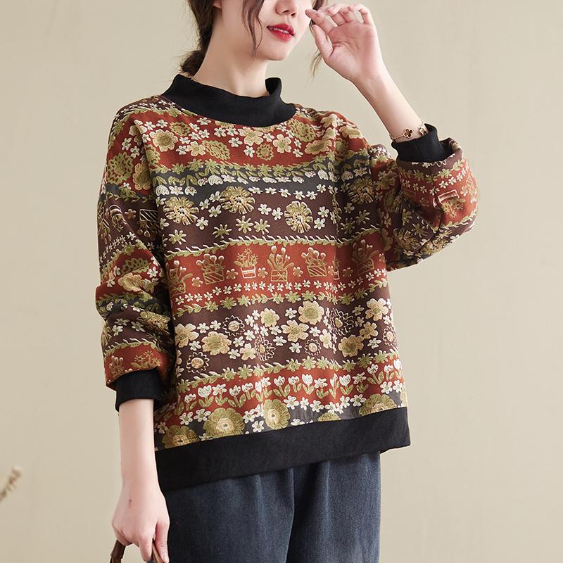Retro Autumn Cotton Linen Sweater