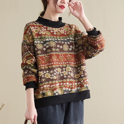 Retro Autumn Cotton Linen Sweater