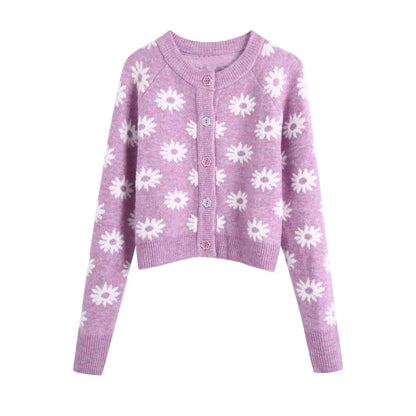 Autumn Flower-shaped Decorative Cardigan