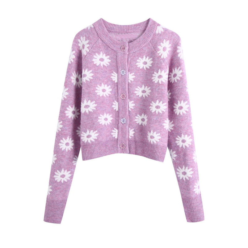 Autumn Flower-shaped Decorative Cardigan