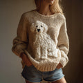 Vintage Fuzzy Dog Felt Cozy Knit Sweater elevenforest