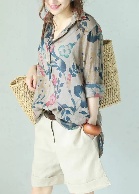 Polo Collar Cotton Long Shirts Design Blouse Summer