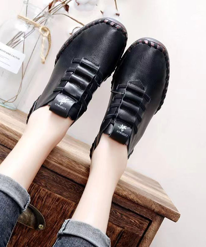 Soft Splicing Chunky Red Cowhide Leather Dance Shoes