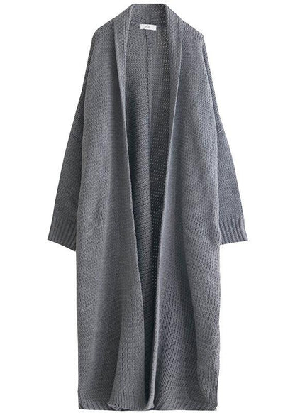 Oversized Fall Sweaters Clothing Gray Batwing Sleeve Knit Cardigans