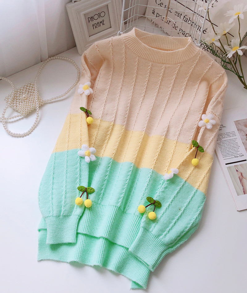 Flowers Long Sleeve Sweater 083