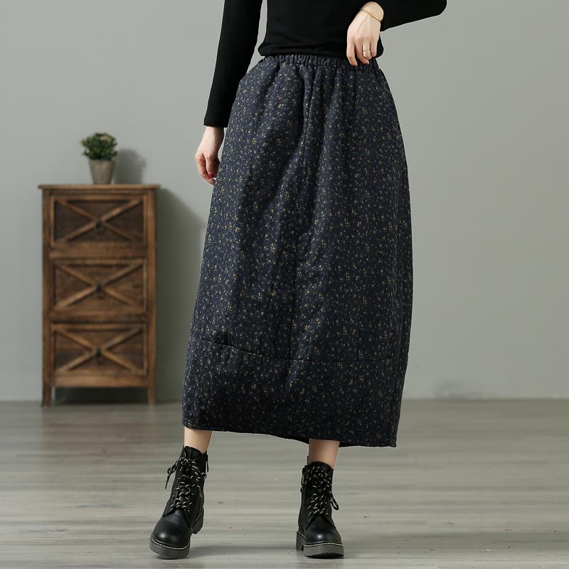 Winter Retro Loose Cotton Linen Skirt