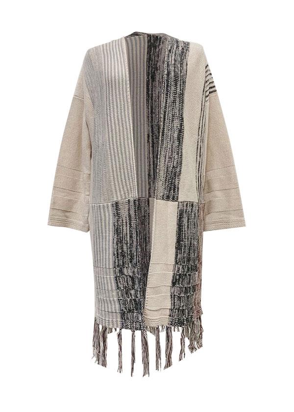 Pearl District Fringe Colorblock Cardigan