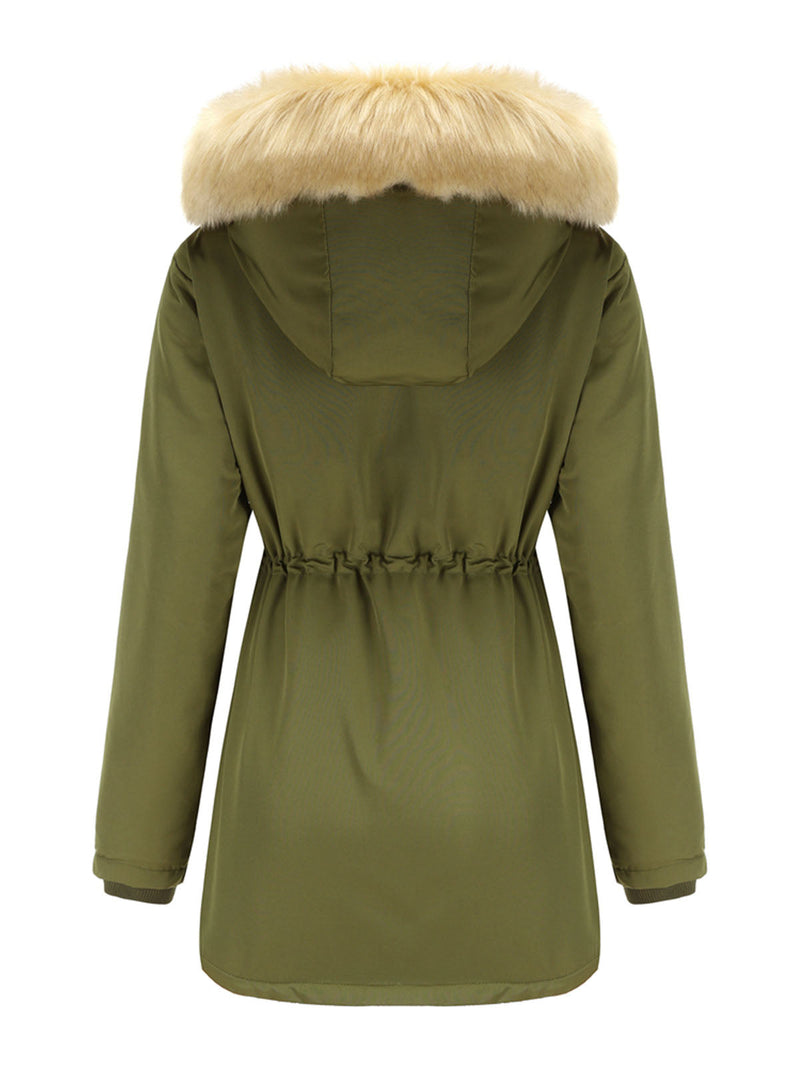 Coat Daily Lamb Wool Fall Winter Regular Midi Length Coat Color Oversized Coat