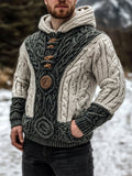 Vintage Celtic Mythology Irish Men's Knit Hooded Sweater artswardrobe