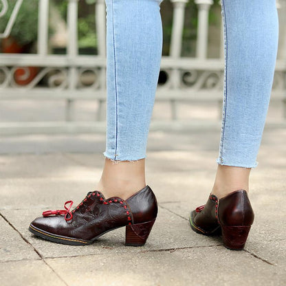 Leather Bowknot Shoes